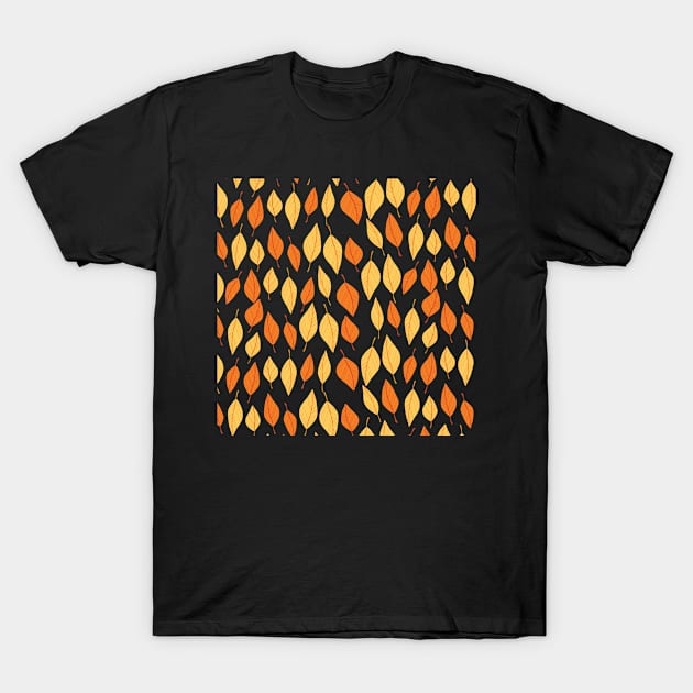 Autumn Leaves Pattern T-Shirt by CokeyPanda